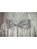 Cap Sleeves Ivory Lace Gray Lining Lovely Flower Girl Dress